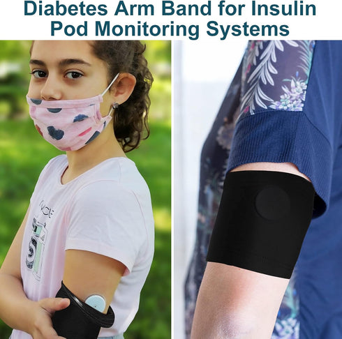 4 Pcs Diabetes Arm Band, Washable Reusable Sensor Cover Sleeve for Diabetic Supplies Sports
