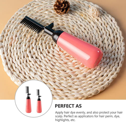 OSALADI 2pcs Hair Dye Bottle, Root Comb Applicator for Home Salon Hair Coloring