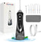 Water Dental Flosser Cordless for Teeth with Tongue Brush, 7 Nozzles, Portable Oral Irrigator, 3 Cleaning Modes