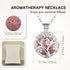 INFUSEU Sakura Tree Aromatherapy Necklace, Essential Oils Diffuser Locket Pendant with 7 PCS Lava Rock Stones