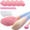 Silicone Travel Makeup Brush Holder with Cleaner Mat, Organizer Case for Foundation Eye Lip Brushes, 5-Pcs Large + 7