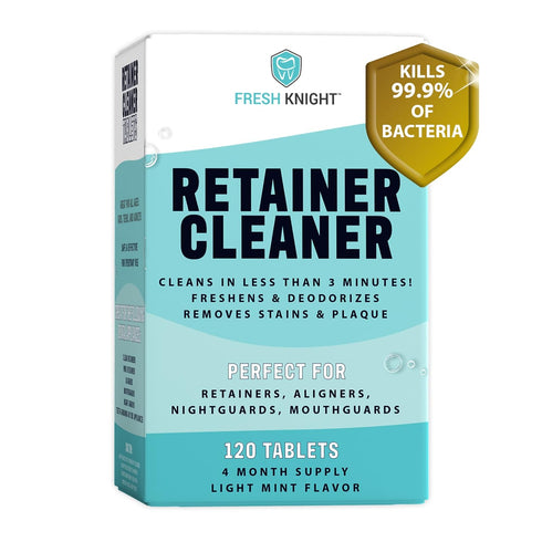 Retainer Cleaner, Denture Cleaner (120 Tablets) Brightens and Freshens Clear Aligners, Retainers, Dental Appliances
