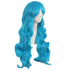 MapofBeauty 28 Inch/70cm Long Curly Full Hair Synthetic Wig with Side Bangs (Cyan Blue)
