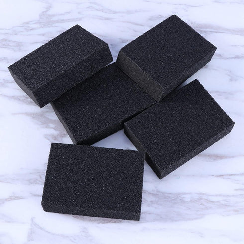Sponge 5Pcs Carborundum Non-Scratch Emery Brush - Kitchen Scrubber for Home, Restaurant, Hotel (Black)