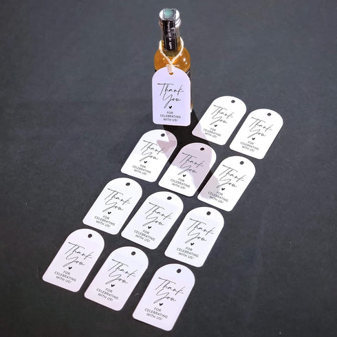 Yellow Yogi 100pcs 1.4" 2.5" Thank You Gift Tags, x White Heavy Cardstock Paper Gift Tags with String, Arched Rectangle