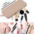 Sakolla Travel Makeup Brush Holder, Silicone Makeup Brush Bag with Zipper Closure, Makeup Brushes Organizer Case Washable Makeup Pouch Holder Case for Daily, Work, Essentials Khaki