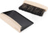 Navaris Small Dustpan and Brush Set, Wooden Mini Dust Pan Brush for Sweeping Tabletop, Black