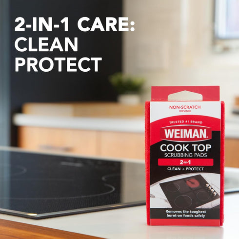 Weiman Cook Top Scrubbing Pads, 3 Count, 2 Pack - Cuts Through Toughest Stains