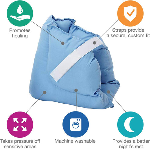 Set 2 DMI Heel Cushion Protector Pillow to Relieve Pressure from Sores and Ulcers, Foot Pillow, FSA HSA Eligible