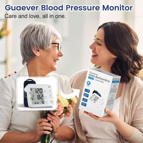 Blood Pressure Monitor Upper Arm BP Machine with 8.7"-16.5" Cuff, 240 Sets Memory, Large LCD Screen for Home Use (White)