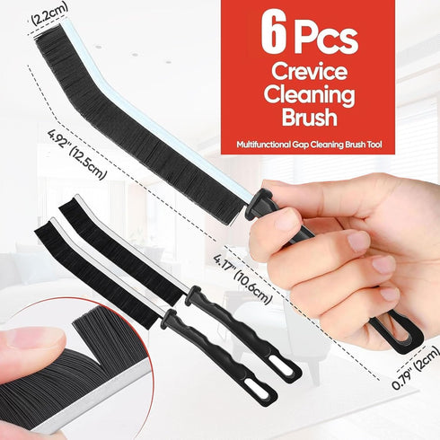 Crevice Cleaning Brush - 6 Pack Small Cleaning Brushes for Grout, Toilet, Shower Tile, and Household Use