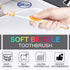 Pack 4 B Rush Extra Soft Toothbrushes for Adults -Tapered Bristles Flossing Toothbrush for Sensitive Teeth and Receding