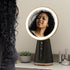 Lighted Makeup Mirror Vanity Mirror with Lights Circle Mirror for Makeup 10X Magnification 180°Rotation 3 Color Lighting Modes Portable LED Makeup Mirror Vanity Mirror for Bathroom,Black by DTLNL