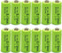 12 Pack 1.2V Ni-MH 2/3AA Rechargeable Battery 400mAh with Button Top for Solar Lights, E-Toothbrush