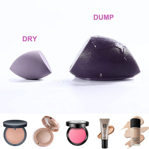 XMOSNZ Makeup Brushes, 15pcs Crystal Handle Highlighter Foundation Brush Set with 4 Makeup Sponges