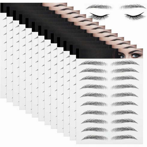 Maitys 12 Sheets 108 Pairs 4D Hair Like Waterproof Eyebrow Tattoos Stickers Temporary Transfer Brows Decal for Women