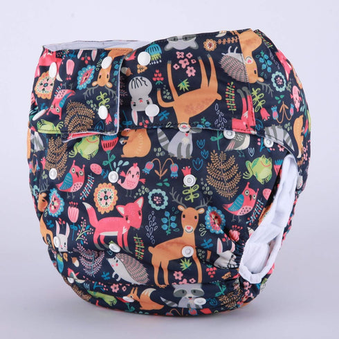 Teen Adult Cloth Diaper Nappy Reusable Washable for Disability (Animal Fox Rabbit)