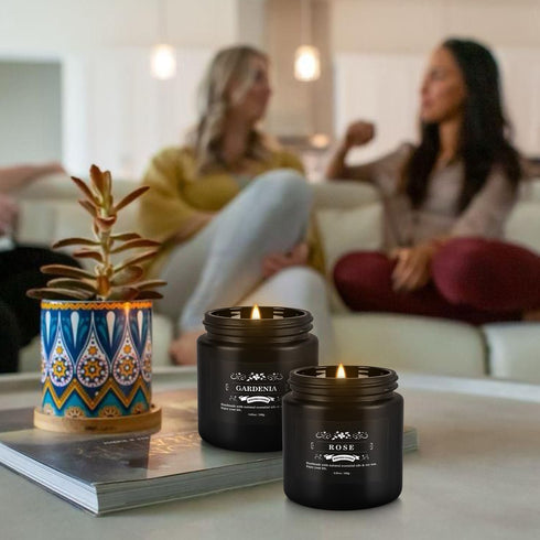 Set 12 Pack,Black, Set Howemon Scented Candle Candle for Home Scented, Odor Eliminating, Stress Relief, Long Lasting