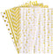 Koogel 100 Sheets Gold White Metallic Tissue Paper, 20 x 14 Inch for Gift Wrapping, DIY Crafts, Graduation