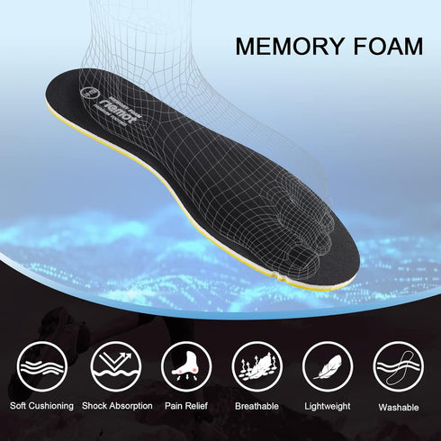 riemot Memory Foam Insoles, Super Soft Replacement Innersoles for Slippers, Sneakers, Running Shoes, Black EU 44, 13