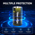 Newsellpo 4 Pack, 1.5V 5000mWh LR14 4-in-1 Rechargeable C Batteries Lithium C Size Battery C Cell with USB-C Charging