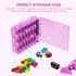 JIASHENG Nail Polish Organizer Case for 48 Bottles, Adjustable Storage Holder for Acrylic Nail Gel Tips Set, Pink
