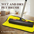 Pet Rubber Broom with 49inch Long Handle - Portable Detailing Lint Remover for Fluff Carpet, Hardwood, Tile
