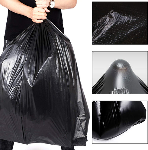 65 Gallon Trash Bags, 25 Pack, Extra-Large Black Heavy Duty Trash Can Liners for Indoor and Outdoor Use