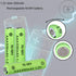 Yibatopow 16 Packs 500mAh 1.2v Rechargeable AAA Batteries,Triple A NiMH Precharged Solar Batteries for Outdoor Solar