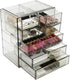 Sorbus Acrylic Makeup Organizer - Big Clear Storage Case for Cosmetics & Jewelry - 3 Large, 4 Small Drawers for Vanity