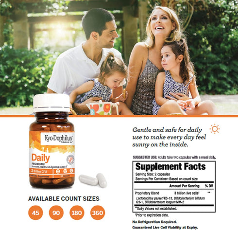 Kyo-Dophilus Daily Probiotic, 90 Capsules, Immune & Digestive Support (Packaging may vary)