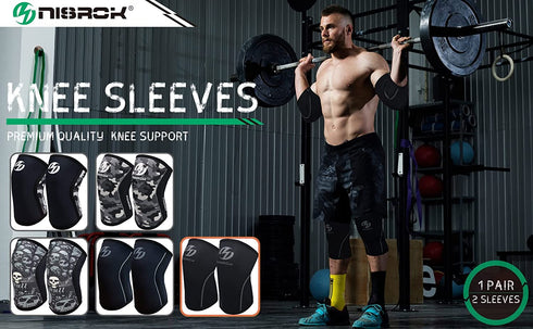 Knee Sleeves (1 Pair), 7mm Neoprene Compression Braces for Cross Training, Weightlifting, and Basketball