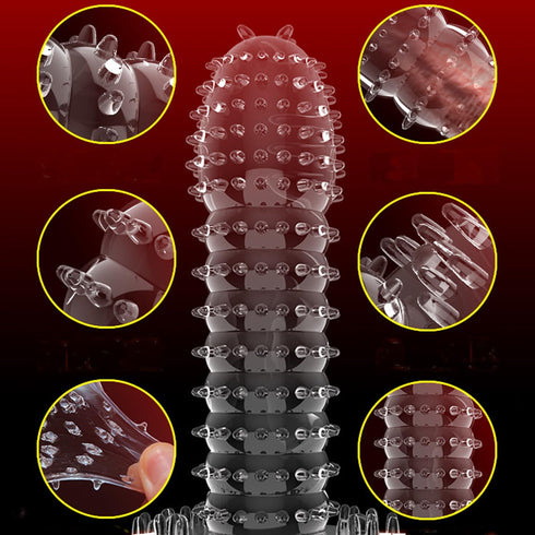 MENABLE Penis Sleeve Cock Sleeve Adult Sex Toys for Men, Transparent Penis Extender Girth Extension Enhancer