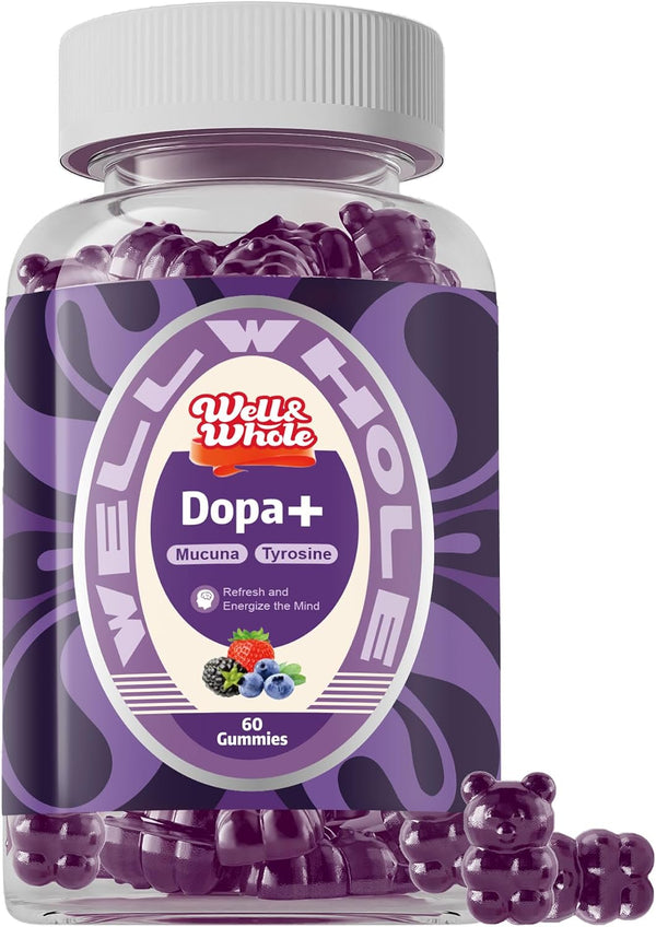 Well&Whole Dopamine Gummies - Mucuna Pruriens Supplements Gummies 500mg with L-Tyrosine 200mg