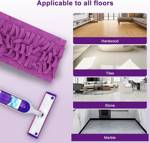 6 Pack Reusable Mop Pads Compatible with Swiffer Powermop, Microfiber Power Mop Refills for All Types of Floor Cleaning