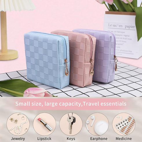 Teircno Period Bag for Women Girls | PU Leather Sanitary Napkin Storage Bag | Cute Pads Bags for Period | Discreet