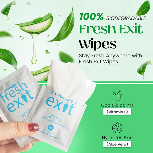 Flushable Wipes for Adults – 36 Individually Wrapped Biodegradable Wet Wipes, Travel Size, Hypoallergenic