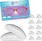 GMS Optical Anti-Slip Adhesive Contoured Silicone Eyeglass Nose Pads - 1.3mm Extra-Thin, 18mm Large-Length (Clear) (10
