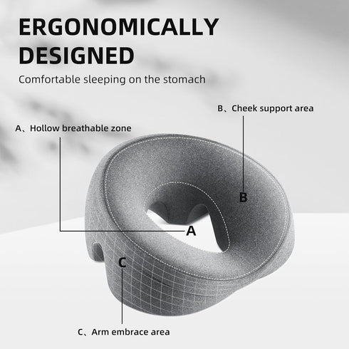 Massage headrest for Bed, a Chest and face Support Sleep Pillow, is Suitable for Massage, SPA and Sleep. Face Down