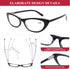 AQWANO Computer Reading Glasses for Women, Blue Light Blocking Cat Eye Readers, Anti UV400, 3.0