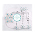 Lurrose Snowflake Hair Clip, 6PCS Rhinestone Bridal Hairpin, Blue Snowflake Hair Barrettes for Wedding and Christmas