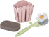Vigar Florganic 3-Piece Sink Caddy Set, Eco-Friendly Daisy-Shaped Dish Brush, Sponge & Holder with Suction Cup (Pink)