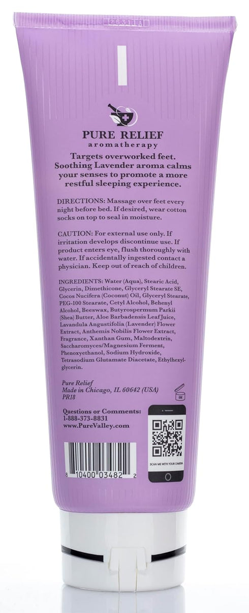 Relaxing Foot Lotion Moisturizer Cream for Dry Feet, Lavender Foot Care with Shea Butter, Aloe, Coconut Oil