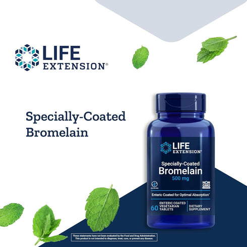 Life Extension Specially-Coated Bromelain, 60 Enteric-Coated Tablets for Joint Health
