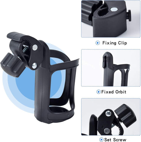 Universal Stroller Cup Holder - Upgrade Drink Holder Attachment for Walker, Bike, Wheelchair, Motorcycle, Scooter,