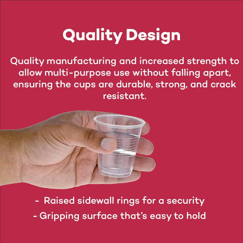 Dealmed 3 oz. Disposable Plastic Cups – 100% Recyclable for Doctor's Offices, Schools, and Hospitals (Pack of 100)