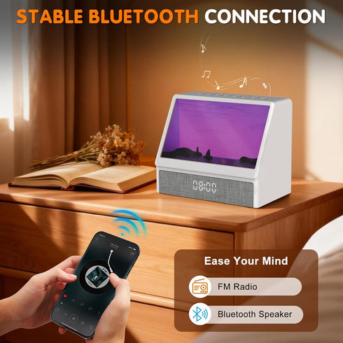 Sunrise Alarm Clock, White Noise Sound Machine for Bedroom, Wake Up Light Sunlight Alarm Clock with Ambient Lights