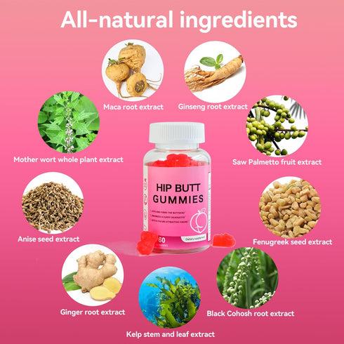 Gummies Gummies B6, 60 Count Laicuherb BBL for Women Curves-Berry Flaovr Booty with Vitamin A, C, Bear Shape Herbal
