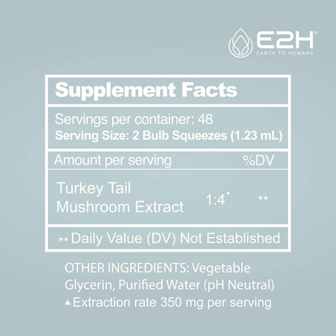 Immune 2 Oz E2H Turkey Tail Mushroom Extract - Faster Absorption Than Turkey Tail Mushroom Capsules or Powder