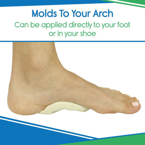 ViveSole Arch Supports for Women & Men - 12 Pack Felt Insert with Adhesive - Foot Pads for Shoes, Sandals, and Boots